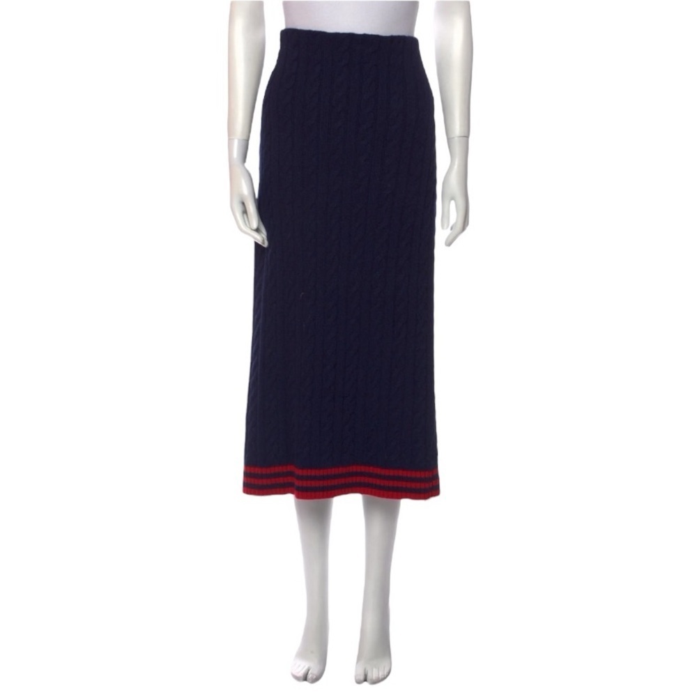 Lauren Ralph Lauren Navy Cable Knit Maxi Skirt (NWT)